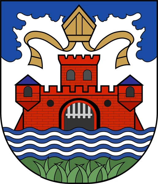 Escudo de Silkeborg en la región central de Jutlandia, Dinamarca — Vector de stock