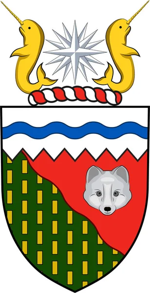 Escudo de armas de los Territorios del Noroeste de Canadá — Vector de stock
