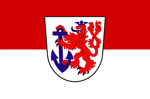 Duesseldorf-flagga i Nordrhein-Westfalen, Tyskland — Stock vektor