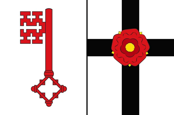 Bandera de Soest en Renania del Norte-Westfalia, Alemania — Vector de stock