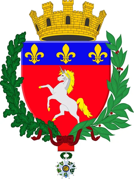 Escudo de Saint-Lo en Normandía es una región de Francia — Archivo Imágenes Vectoriales