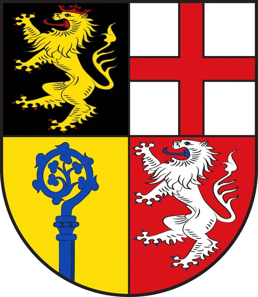 Brasão de armas de Saarpfalz no Sarre, na Alemanha — Vetor de Stock