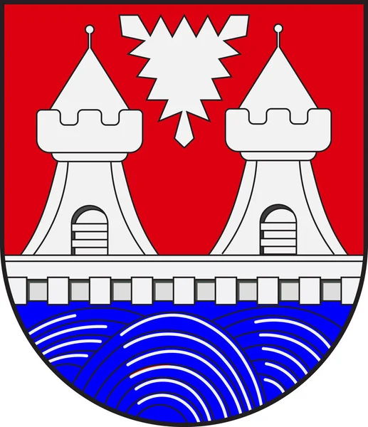 Escudo de armas de Itzehoe en Schleswig-Holstein en Alemania — Vector de stock