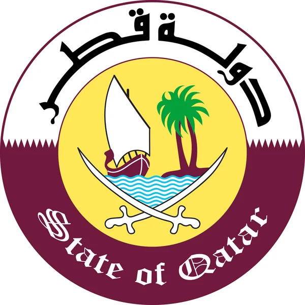 Escudo de armas de Qatar — Vector de stock