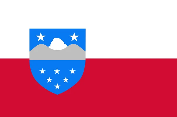Σημαία της Qeqqata στη Γροιλανδία του Βασιλείου της Δανίας — Διανυσματικό Αρχείο
