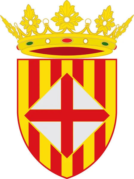 Coat of arms of Barcelona is a province of Spain — Stock Vector