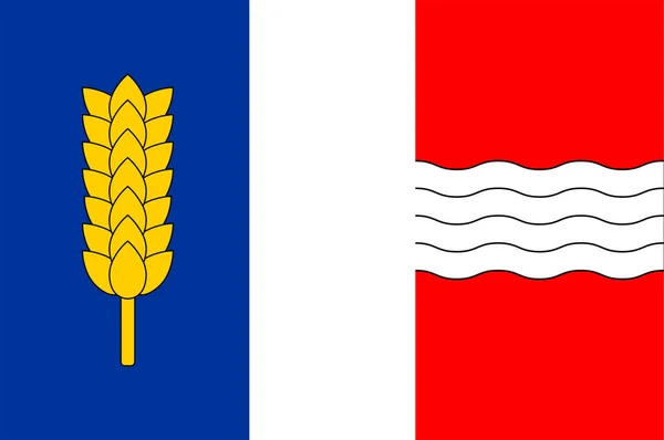 Vlag van Schaan in Liechtenstein — Stockvector