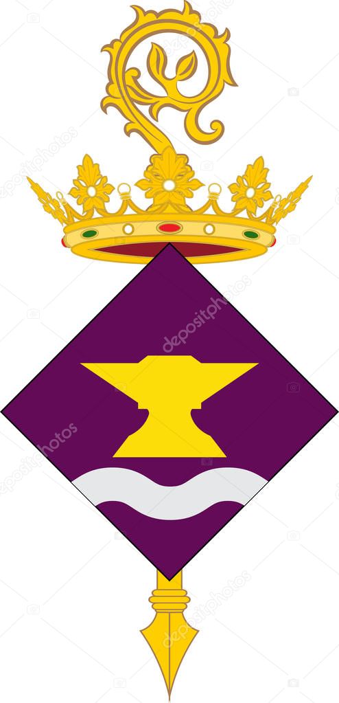 Coat of arms of Sant Adria de Besos in Barcelona of Spain