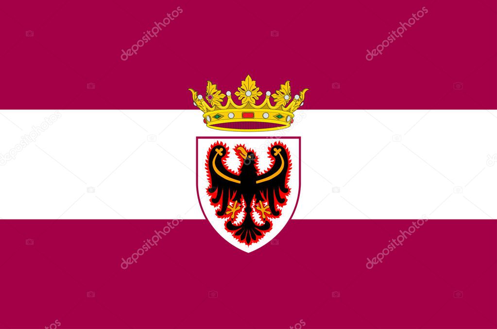 Flag of Trento of Trentino-Alto Adige, Italy