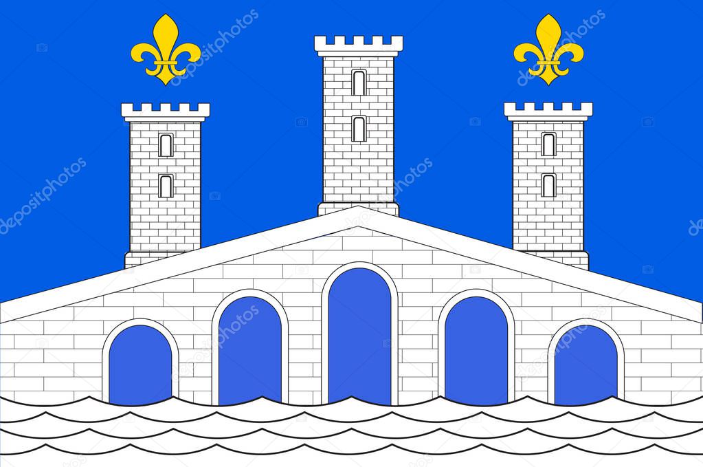 Flag of Villeneuve-sur-Lot in Lot-et-Garonne of Nouvelle-Aquitai