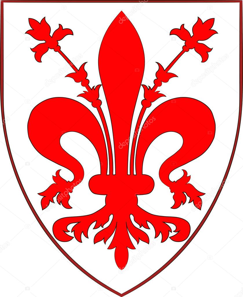 Coat of arms of Florence of Tuscany, Italy