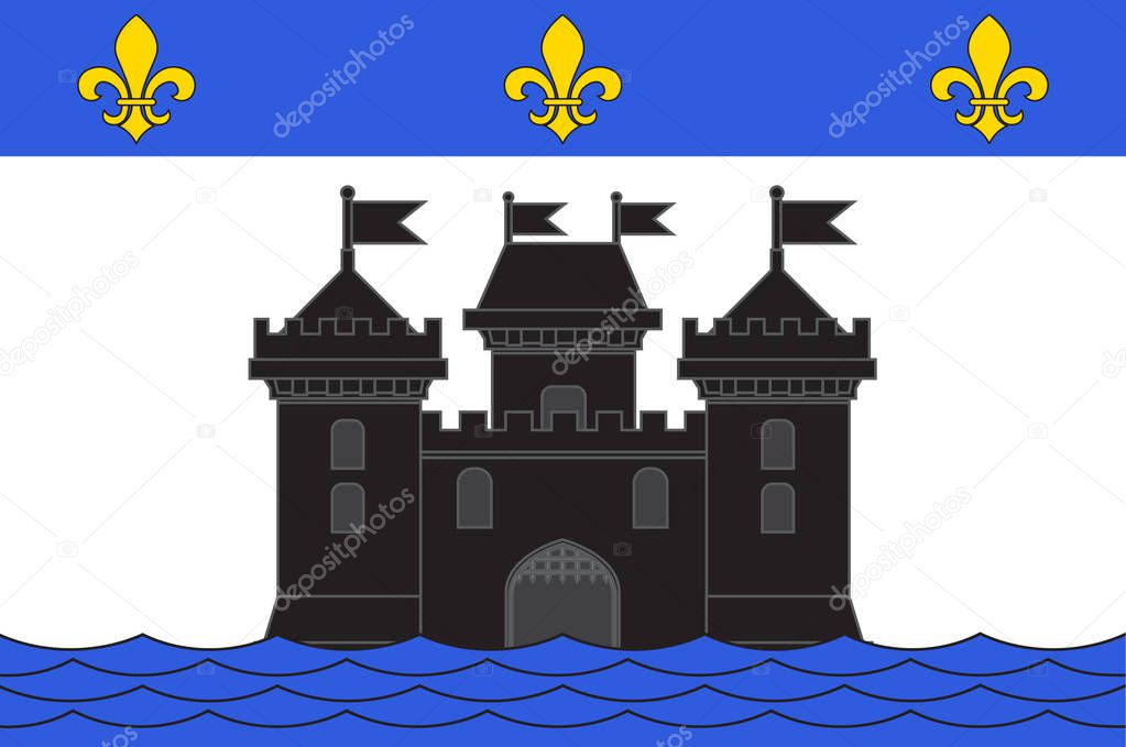 Flag of Bellac in Haute-Vienne of Nouvelle-Aquitaine is the larg
