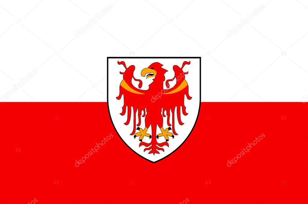Flag of South Tyrol of Trentino-Alto Adige, Italy