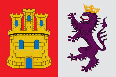 Ispanya Extremadura içinde Caceres bayrağı