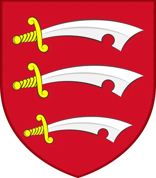 Státní znak Essexu v Anglii — Stockový vektor