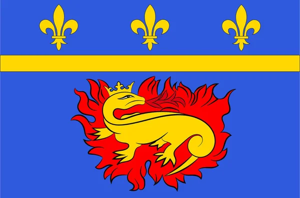 La Bandera de Vitry-le-Francois en Grand Est es una administración francesa. — Vector de stock