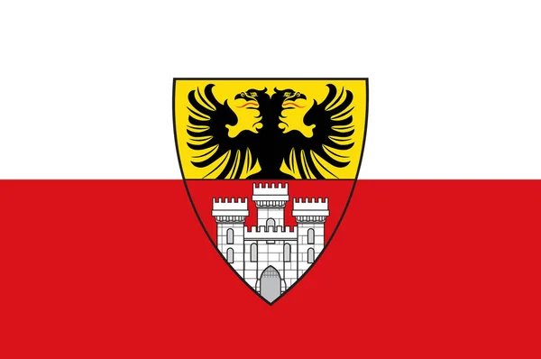 德国北莱茵-威斯特法伦州杜伊斯堡旗 — 图库矢量图片