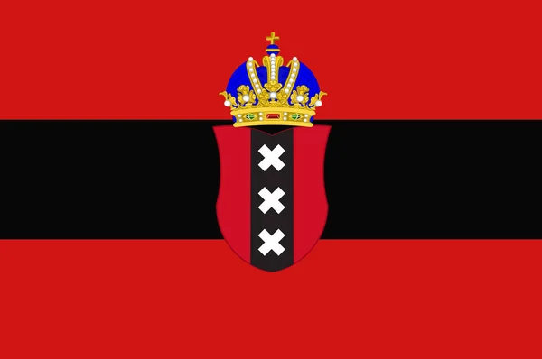Flagge von Amsterdam der Niederlande — Stockvektor