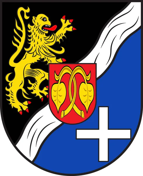 Escudo de armas Rhein-Pfalz-Kreis de Renania-Palatinado, Alemania — Vector de stock