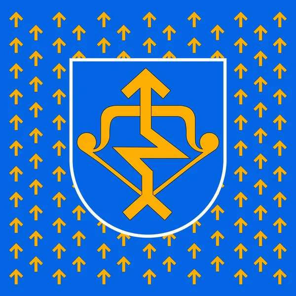 Bandeira de Mazeikiai no Condado de Telsiai, na Lituânia — Vetor de Stock