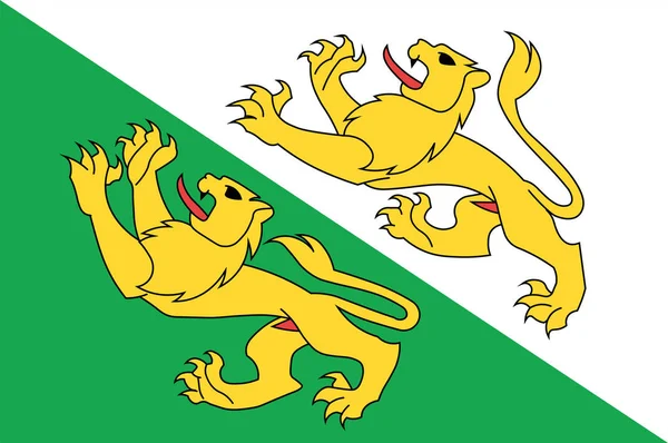 Vlag van Thurgau in kanton Wallis in Zwitserland — Stockvector