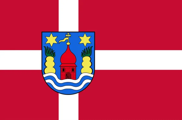 Bandeira de Lemvig na região da Jutlândia Central da Dinamarca — Vetor de Stock
