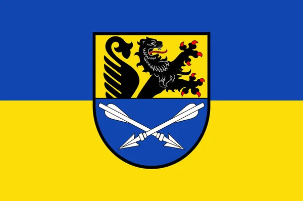 北ライン・ウェストファリアのバスワイラー市の旗, ドイツ — ストックベクタ