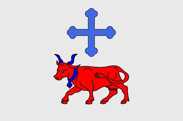 Bandera de Oloron-Sainte-Marie en Pirineos-Atlánticos de Lot-et-Ga — Archivo Imágenes Vectoriales