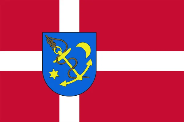 ステュアー デンマークのユトランド半島の中央地域の旗 — ストックベクタ