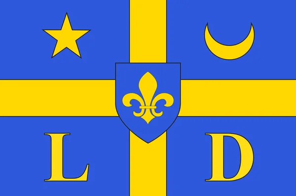 Drapeau de Lodeve à Hérault d'Occitanie est une région de France — Image vectorielle