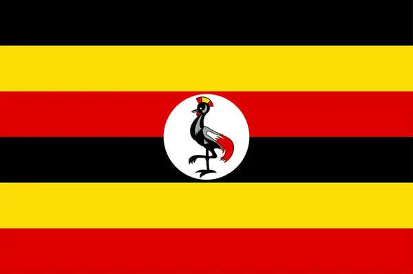 Flagge der republik uganda in afrika — Stockvektor