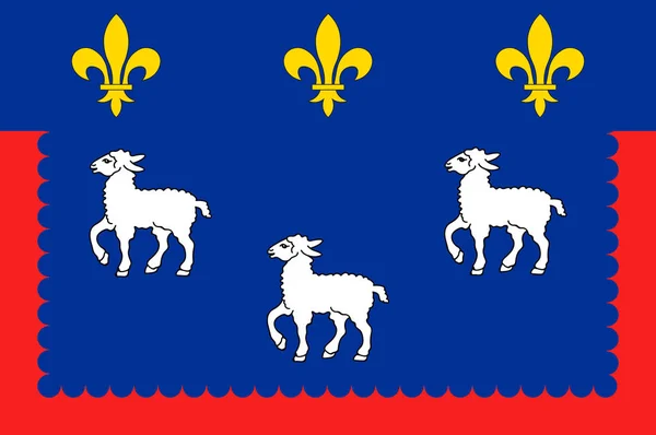 Bandeira de Bourges in Cher of Centre-Val de Loire, França —  Vetores de Stock