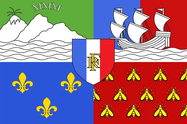 Flagge der Wiedervereinigung, saint-denis — Stockvektor