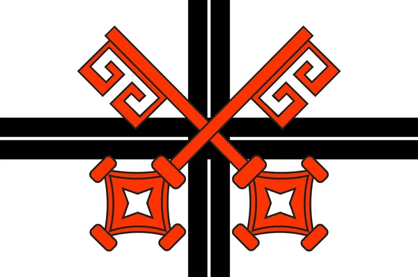 Rheinland-Palatinate, Almanya içinde Andernach bayrağı — Stok Vektör