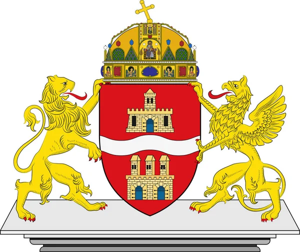 Герб Будапешта в Венгрии — стоковый вектор
