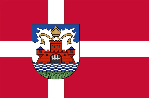 デンマークのユトランド半島の中央地域でシルケボーの旗 — ストックベクタ