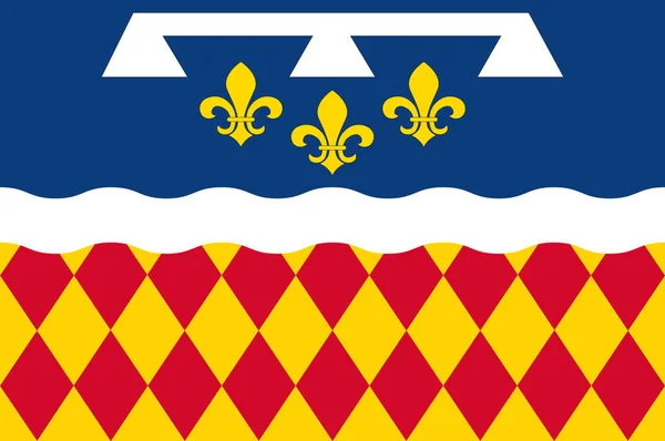 Vlag van Charente in Nouvelle-Aquitaine is de grootste eerstelijnsdien — Stockvector