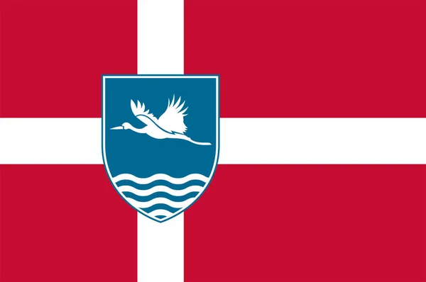 Bandiera di Vesthimmerland nella regione dello Jutland settentrionale della Danimarca — Vettoriale Stock