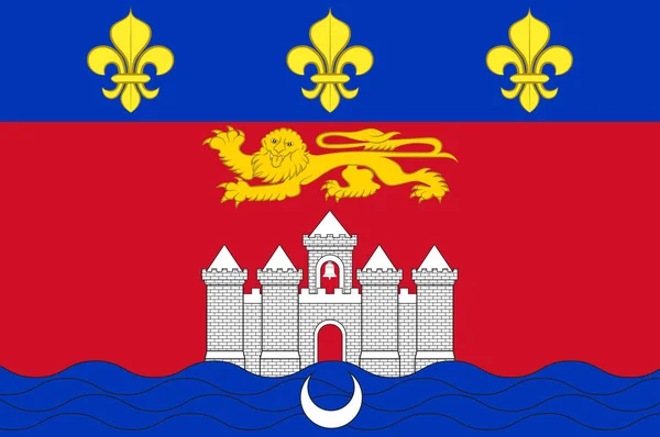 Флаг Бордо в Новель-Аквитании является крупнейшей администрацией — стоковый вектор