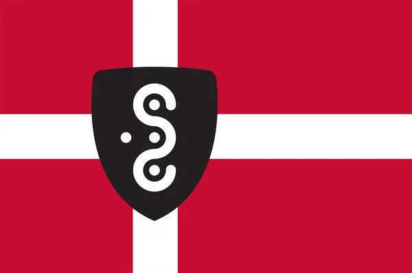 Flagge der Syddjurs in der Region Mitteljütland in Dänemark — Stockvektor