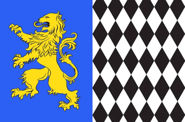 Vlag van Lesparre-Medoc in de Gironde van Nouvelle-Aquitaine is de l — Stockvector