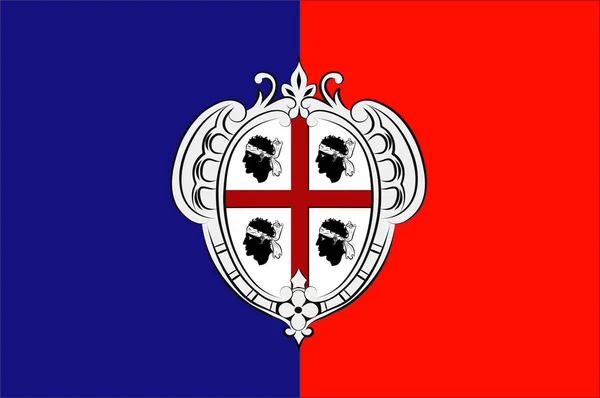 Flagge von cagliari in italien — Stockvektor