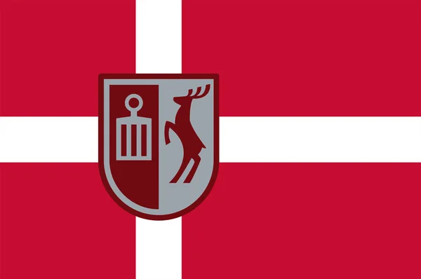 Flag of Herlev is a municipality in Denmark — Stock Vector