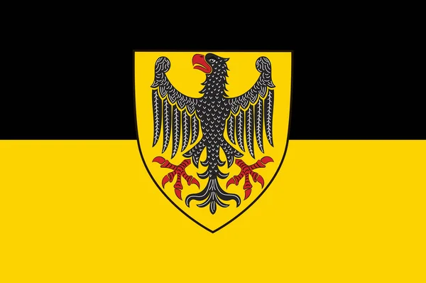 德国北莱茵-威斯特法伦州亚琴市旗 — 图库矢量图片