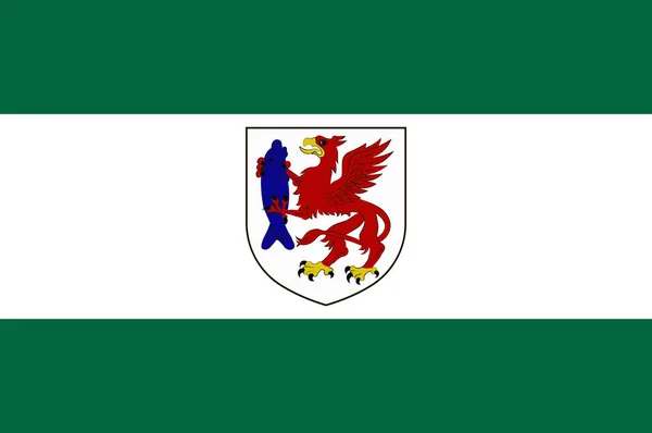 Bandera de Szczecinek en Voivodato de Pomerania Occidental en Polonia — Archivo Imágenes Vectoriales