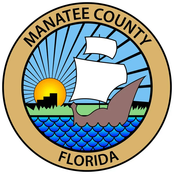 Coat of arms of Manatee County in Florida of USA — Stock Vector