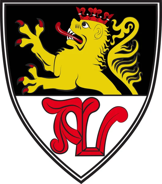 Albig-Wappen in Alzey-Würmern in Rheinland-Pfalz — Stockvektor