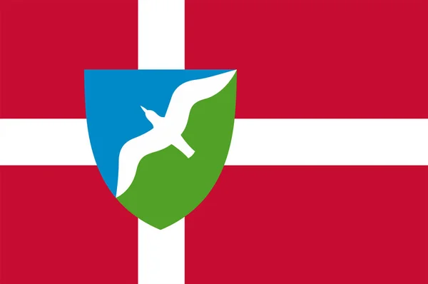 Bandiera del Jammerbugt nella regione dello Jutland settentrionale della Danimarca — Vettoriale Stock