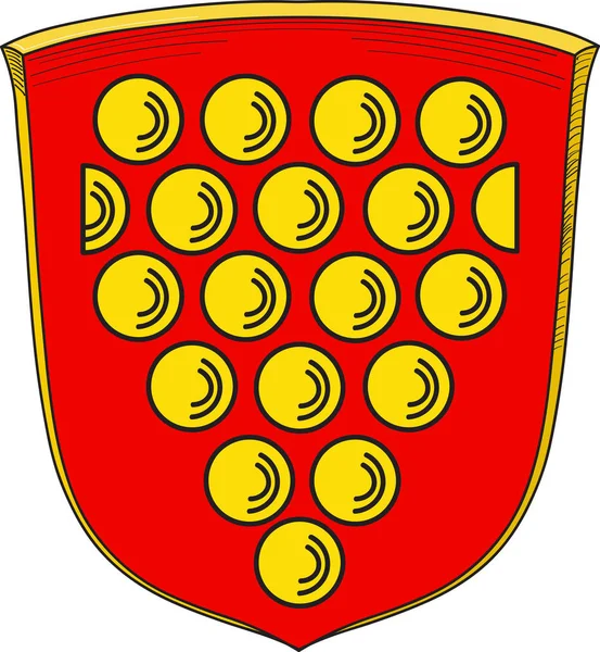 Escudo del Condado de Bentheim en Baja Sajonia, Alemania — Vector de stock