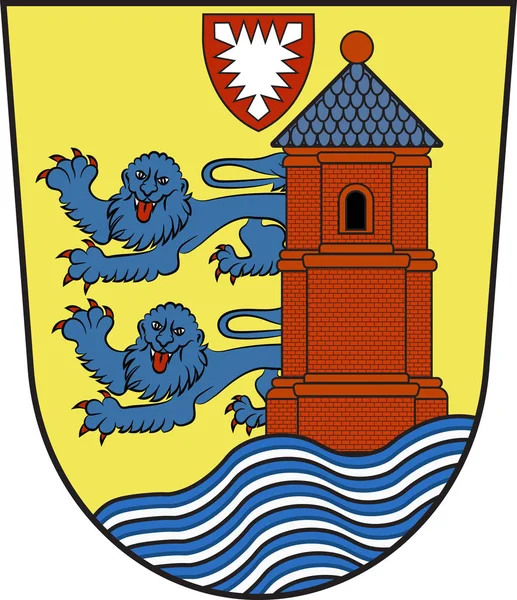 Escudo de Flensburg en Schleswig-Holstein en Alemania — Archivo Imágenes Vectoriales